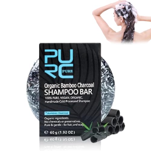 Grau Glanz Seife, Grau Glanz Haar, Grau Glanz Haar Revitalisierungsbar, 2023 Neue Bio-Bambuskohle-Shampoo-Seife, Haarverdunkelungs-Shampoo-Riegel für Frauen und Männer (1 Stock) von vokkrv