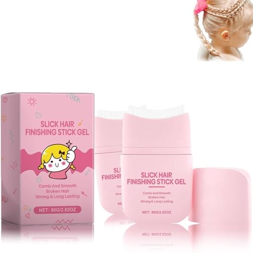 Haargel Kinder Stick, Hair Wax Stick, Kids Styling Gel, Sichere Inhaltsstoffe, Einfache Anwendung, zum Bändigen von Fliegendem Haar und zum Kreieren Toller Frisuren (80g, 2PC) von vokkrv