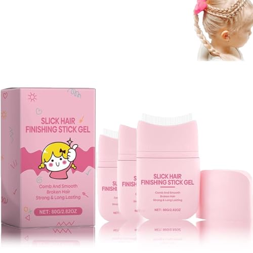 Haargel Kinder Stick, Hair Wax Stick, Kids Styling Gel, Sichere Inhaltsstoffe, Einfache Anwendung, zum Bändigen von Fliegendem Haar und zum Kreieren Toller Frisuren (80g, 3PC) von vokkrv