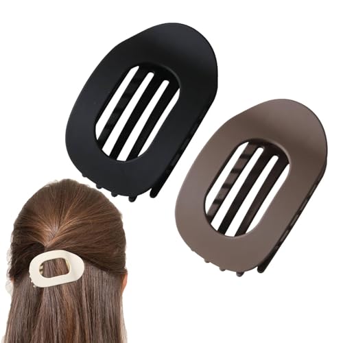 Benglatt Haarspange, Einfache Elegante Entenschnabel Haarspange,Claw Clip,Flache Haarklammer Haarspangen Damen,Ebogenes Design, Flach Sicherer,Bequeme,Gebogene Flache Clips (2PC-D) von vokkrv