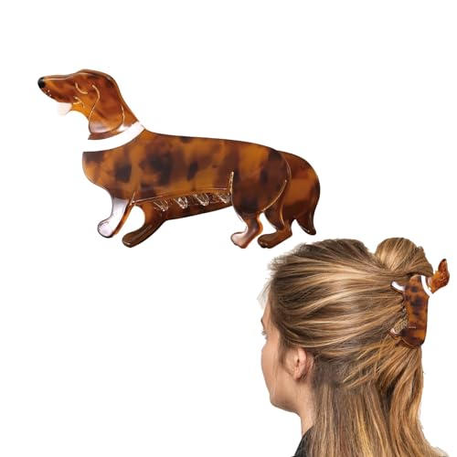 Hair Clip Dog Dachshund, Acetate Hair Clips for Women, Dog Claws Clips for Girls Dog Lovers Gifts, Dackel-Haarspange Haarklammer Hund, Hundeliebhaber Geschenke, Rutschfeste Haarspange (1PC) von vokkrv