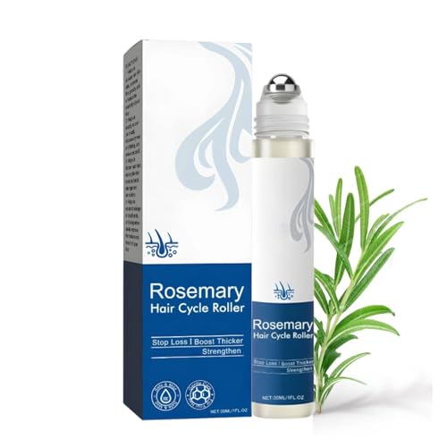 Hair Growth Serum Roll On, Rosmarin Haarwachstumsserum, Naturkosmetik Haarserum Tonikum mit Rosmarinöl hilft bei dünner Werdendem Haar, Anti-Haarausfall Serum für Männer & Frauen (1PC) von vokkrv