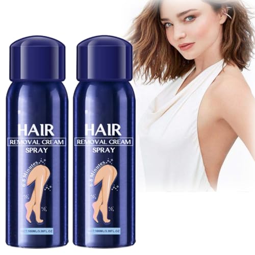 Hair Removal Cream Spray for Women, Haarentfernungsspray, Schmerzlose Körper-Haarentfernungs-Spray für Beine, Hände, Unterarm-Rücken, Enthaarungsmittel für Frauen und Männer (2 Stück) von vokkrv