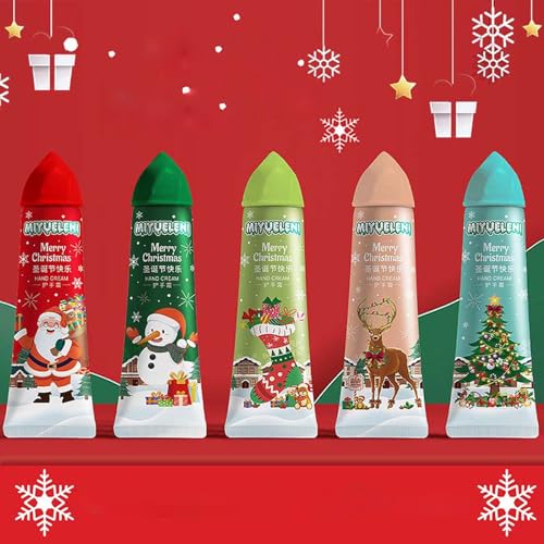 Handcreme Weihnachten Set, 5 Stöcke Mini Sheabutter Handcremes Set, Hand Cream für Trockene Peeling Hände, Kleinigkeiten für Adventskalender Frauen, Geschenke für Frauen von vokkrv