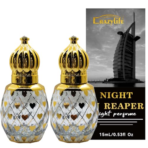 Gold Parfüm,Arabische Parfüm für Herren,Eau de Toilette,Arabisches Parfümöl Langanhaltende Parfümöl Herren für Paare,Dating Geeignet Zum Auftragen Auf Hals Ohren Handgelenke (2Stk) von vokkrv