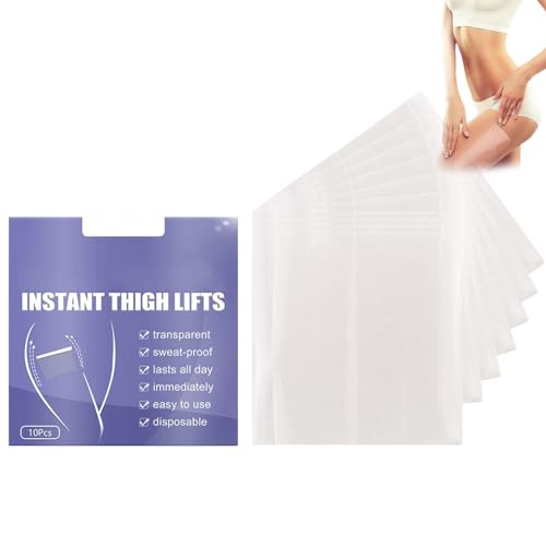 Instant Thigh Lifting, Body Tape Doppelseitig, Transparente Klebestreifen Oberschenkelstraffungen, Unsichtbare Beinstraffungs Aufkleber, Straffendes Oberschenkel Tape (10PCS, 1 Box) von vokkrv