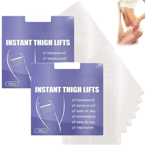 Instant Thigh Lifting, Body Tape Doppelseitig, Transparente Klebestreifen Oberschenkelstraffungen, Unsichtbare Beinstraffungs Aufkleber, Straffendes Oberschenkel Tape (10PCS, 2 Box) von vokkrv