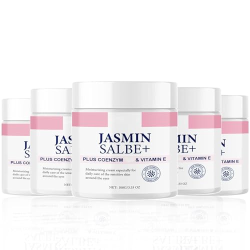 Jasminsalbe Plus,100ml Jasmin Salbe Augen, Jasminsalbe Augenringe Schlupflider, Augencreme mit Collagen & Aloe Vera Gegen Augenringe, Gegen Falten Augencreme, Augenpflege für Frauen & Männer (5) von vokkrv