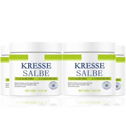 Kressesalbe Plus,Pigmentflecken Entferner Gesicht,Kressesalbe gegen Altersflecken,Feuchtigkeitsspendender Gesichtscreme mit Kressewirkstoff,Kressesalbe Altersflecken Entfernen für Frauen & Männer (4) von vokkrv