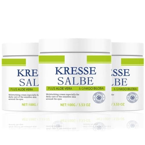 Kressesalbe Plus,Pigmentflecken Entferner Gesicht,Kressesalbe gegen Altersflecken,Feuchtigkeitsspendender Gesichtscreme mit Kressewirkstoff,Kressesalbe Altersflecken Entfernen für Frauen & Männer (3) von vokkrv