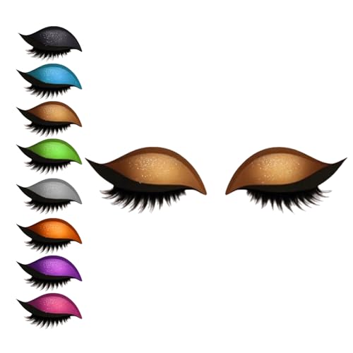 Lazy Eye Shadow Eyelash Patch, Lazy Eyeshadow Wimpernpatch, Glitzer-Lidschatten-Aufkleber Mit Wimpern, Einfach Aufzutragender Lidschatten Und Wimpern in Einem, Kein Kleber Nötig (Gold) von vokkrv