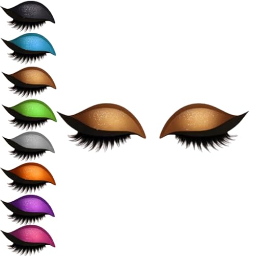 Lazy Eye Shadow Wimpernpatch, Lazy Eyelash Stickers, 2-in-1 Wiederverwendbare Augen-Make-up-Aufkleber, Einfach Aufzutragender, Lidschatten-Wimpern-Make-up-Aufkleber,Lazy Makeups-Tool (Braun, 1Paar) von vokkrv