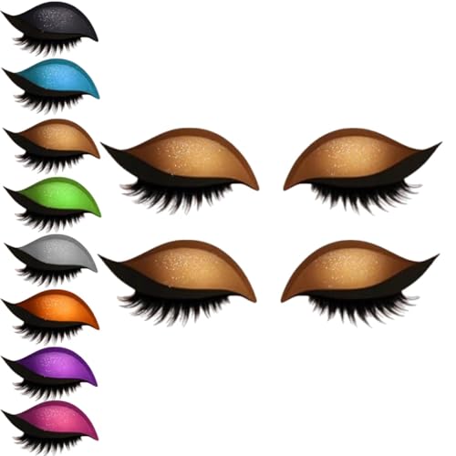 Lazy Eye Shadow Wimpernpatch, Lazy Eyelash Stickers, 2-in-1 Wiederverwendbare Augen-Make-up-Aufkleber, Einfach Aufzutragender, Lidschatten-Wimpern-Make-up-Aufkleber,Lazy Makeups-Tool (Braun, 2Paar) von vokkrv