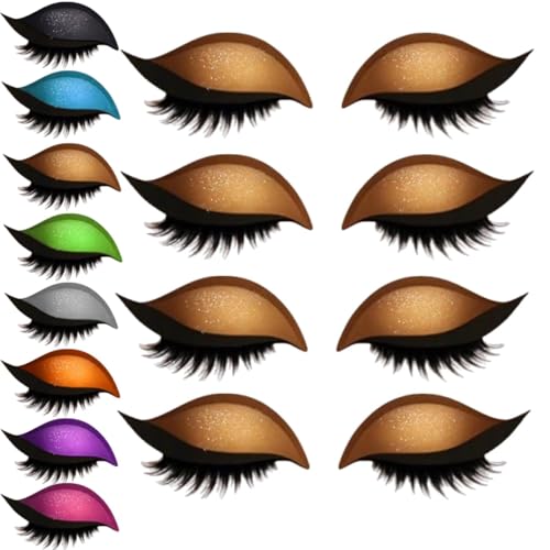 Lazy Eye Shadow Wimpernpatch, Lazy Eyelash Stickers, 2-in-1 Wiederverwendbare Augen-Make-up-Aufkleber, Einfach Aufzutragender, Lidschatten-Wimpern-Make-up-Aufkleber,Lazy Makeups-Tool (Braun, 4Paar) von vokkrv
