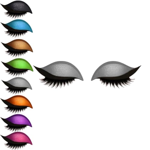 Lazy Eye Shadow Wimpernpatch, Lazy Eyelash Stickers, 2-in-1 Wiederverwendbare Augen-Make-up-Aufkleber, Einfach Aufzutragender, Lidschatten-Wimpern-Make-up-Aufkleber,Lazy Makeups-Tool (Grau, 1Paar) von vokkrv