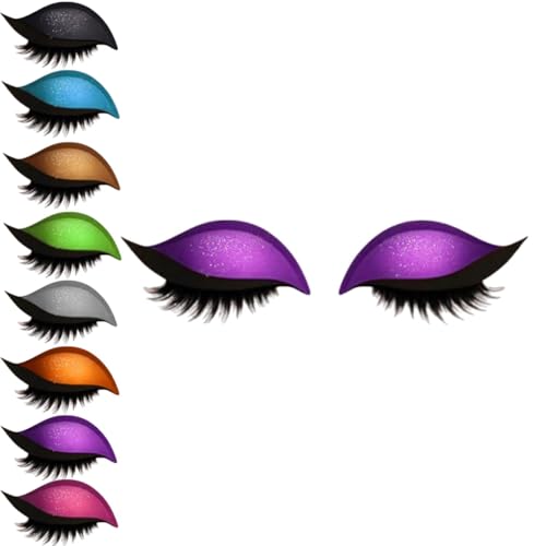 Lazy Eye Shadow Wimpernpatch, Lazy Eyelash Stickers, 2-in-1 Wiederverwendbare Augen-Make-up-Aufkleber, Einfach Aufzutragender, Lidschatten-Wimpern-Make-up-Aufkleber,Lazy Makeups-Tool (Lila, 1Paar) von vokkrv