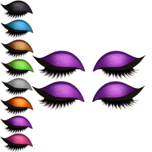 Lazy Eye Shadow Wimpernpatch, Lazy Eyelash Stickers, 2-in-1 Wiederverwendbare Augen-Make-up-Aufkleber, Einfach Aufzutragender, Lidschatten-Wimpern-Make-up-Aufkleber,Lazy Makeups-Tool (Lila, 2Paar) von vokkrv