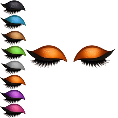 Lazy Eye Shadow Wimpernpatch, Lazy Eyelash Stickers, 2-in-1 Wiederverwendbare Augen-Make-up-Aufkleber, Einfach Aufzutragender, Lidschatten-Wimpern-Make-up-Aufkleber,Lazy Makeups-Tool (Orange, 1Paar) von vokkrv
