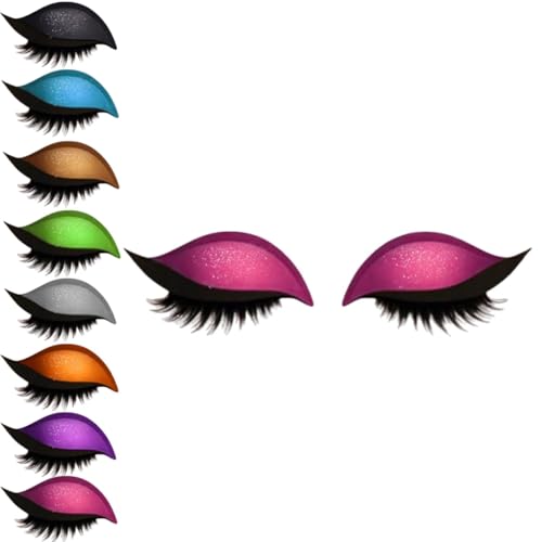 Lazy Eye Shadow Wimpernpatch, Lazy Eyelash Stickers, 2-in-1 Wiederverwendbare Augen-Make-up-Aufkleber, Einfach Aufzutragender, Lidschatten-Wimpern-Make-up-Aufkleber,Lazy Makeups-Tool (Rot, 1Paar) von vokkrv