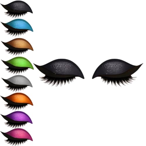 Lazy Eye Shadow Wimpernpatch, Lazy Eyelash Stickers, 2-in-1 Wiederverwendbare Augen-Make-up-Aufkleber, Einfach Aufzutragender, Lidschatten-Wimpern-Make-up-Aufkleber,Lazy Makeups-Tool (Schwarz, 1Paar) von vokkrv