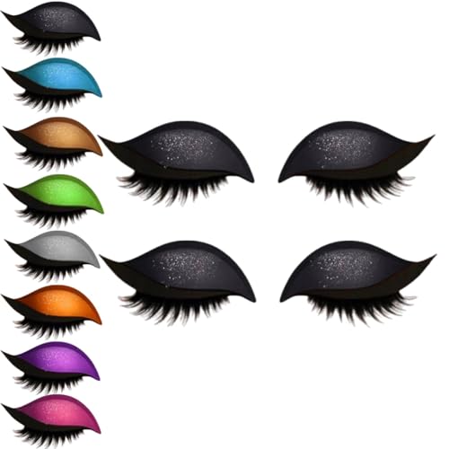 Lazy Eye Shadow Wimpernpatch, Lazy Eyelash Stickers, 2-in-1 Wiederverwendbare Augen-Make-up-Aufkleber, Einfach Aufzutragender, Lidschatten-Wimpern-Make-up-Aufkleber,Lazy Makeups-Tool (Schwarz, 2Paar) von vokkrv