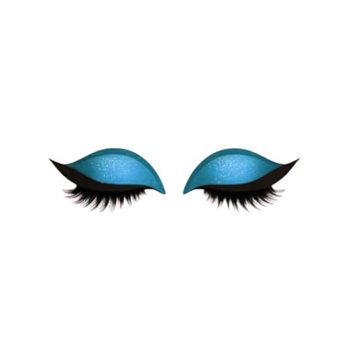 Lazy Eye Shadow Wimpernpflaster,Eyeshadow Eyelashes Makeup Stickers,2-in-1 wiederverwendbare Lidschatten- und Wimpern-Make-up-Aufkleber,Make-up-Schablonen-Aufkleber (Blau, 1 Pair) von vokkrv
