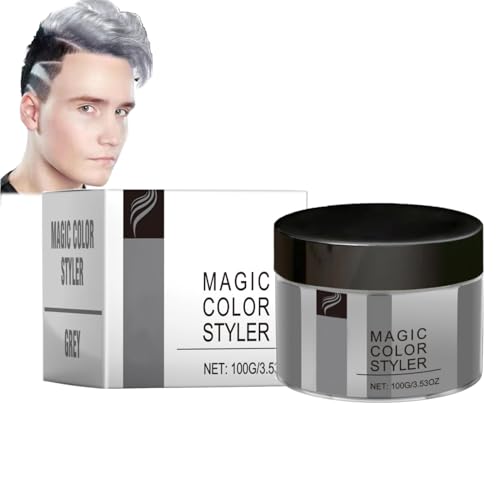 Magic Color Styler,Magic Hair Color Wax,Magic Color Haarfarbe, Buntes Haarwachs Haarfarbe,Temporäre Auswaschbar Haarwachs Farbe,Haarfarbe Wachs zum Ändern der Haarfarbe für Männer Frauen (Grau, 100g) Magic Color Styler,Magic Hair Color Wax,Magic Color Haarfarbe, Buntes Haarwachs Haarfarbe,Temporäre Auswaschbar Haarwachs Farbe,Haarfarbe Wachs zum Ändern der Haarfarbe für Männer Frauen (Grau, 100g) von vokkrv