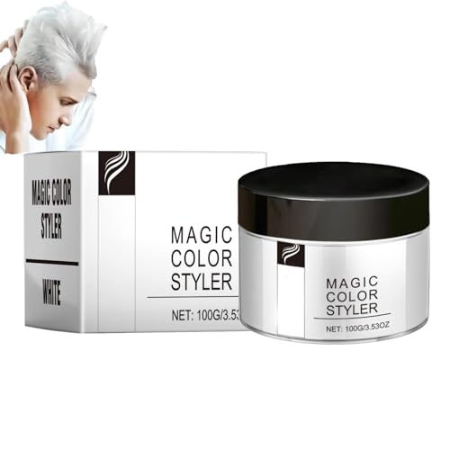 Magic Color Styler,Magic Hair Color Wax,Magic Color Haarfarbe, Buntes Haarwachs Haarfarbe,Temporäre Auswaschbar Haarwachs Farbe,Haarfarbe Wachs zum Ändern der Haarfarbe für Männer Frauen (Weiß, 100g) Magic Color Styler,Magic Hair Color Wax,Magic Color Haarfarbe, Buntes Haarwachs Haarfarbe,Temporäre Auswaschbar Haarwachs Farbe,Haarfarbe Wachs zum Ändern der Haarfarbe für Männer Frauen (Weiß, 100g) von vokkrv