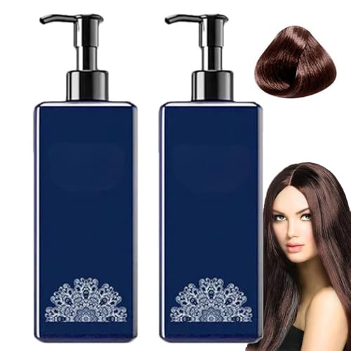 Mild Formula Long Lasting Hair Dye,Instant Long-Lasting Hair Color Dye Cream with Plant Extracts,Natural Plant Hair Dye Shampoo for Gray Hair Coverage,Hair Dye Shampoo for Men Women (Brown, 2PC) von vokkrv