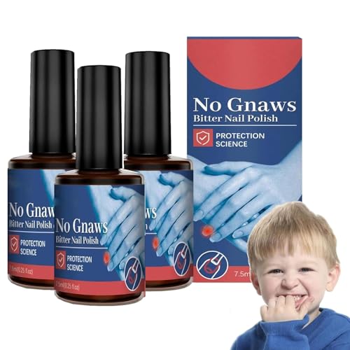 Nail Polish Against Nail Biting, Nail Biting Treatment for Kids, Nail Polish Anti-Chewing Thumb Sucking Stop, Nagellack Gegen Nägelkauen, Anti-Nägelkauen-Farbe für Kinder & Erwachsene (3PC) von vokkrv