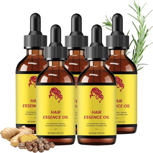 Natürliches Haar Essenzöl, Haarwachstumsöl, Haaröl Wachstum, Haarpflegebehandlungen Mit Konzentrierter Formel, Stärkt Und Repariert Schäden, für Männer Und Frauen (50 ml, 5PC) von vokkrv