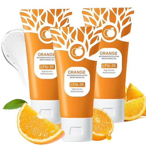 Natürliches Orange Peeling Gel, Orange Gesicht Reinigung Peelings, Peelinggel für das Gesicht, Peeling Gesicht Tiefenreinigung und Feuchtigkeitsspendende, Gesichtspeeling Damen (3, 50g) von vokkrv