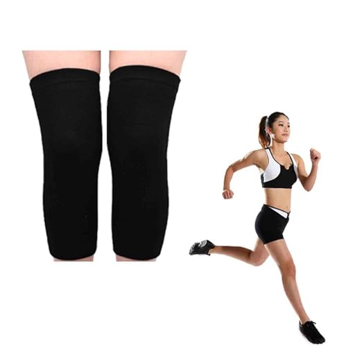 Neuleben Relieve Bambus Knie Kompressions-Bandage, Kniestrümpfe Gym Unisex-Sport- und Fitness-Knieorthese Kniebandagen Sport-Knieschoner Atmungsaktiv und Bequem für Damen und Herren (Schwarz, M) von vokkrv