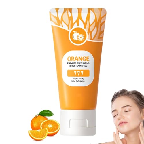 Orange Gesichtspeeling Gel,Orange Enzymes Exfoliating Brightening Gel,Organics Gesichtspeeling mit Vitamin C & Orangenextrakt für dunklen Flecken,Sanfter Gesichtsreiniger für Damen & Männer (1PC, 50g) von vokkrv