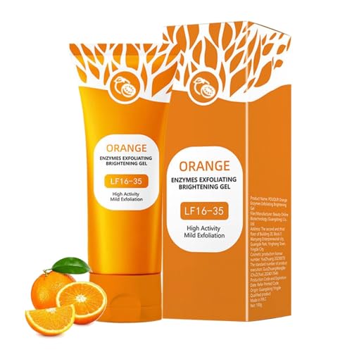 Orange Peeling Gel, Orange Gesichtsreinigung Peeling, Gesichtspeeling Tiefenreinigung, Orange Brightening Exfoliating Peelings Gel, Sanfter Gesichtsreiniger für Damen & Männer (1PC, 50g) von vokkrv