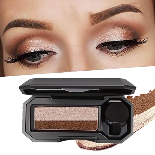 Perfekter Zweifarbiger Lidschatten,Ridelbergu Zweifarbiger Lidschatten,Glitzer-Doppelschicht Lidschatten Palette Zweifarbiger Make-Up Lidschatten Wasserdicht Langlebiger Zweifarbiger Lidschatten (A) von vokkrv