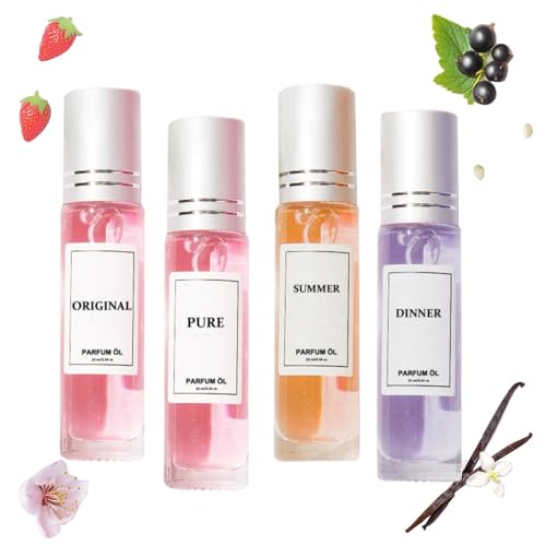 Pheromone Parfum Woman, 4 Stück Roll On Ecdf Pheromone Parfüm Woman Original Scent, Pheromone Düfte von Pheroma, Enhanced Scents Pheromone Perfume für Kompakt & Tragbar (4PC) von vokkrv