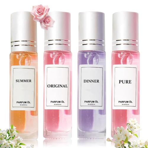 Pheromone Parfum Woman, Ecdf Pheromone Parfüm Woman Original Scent, Pheroma Original Parfüms öl, Duftverstärker mit Pheromonparfüm, Mini-Parfüm, Kompakt & Tragbar für unterwegs (4PC-B) von vokkrv