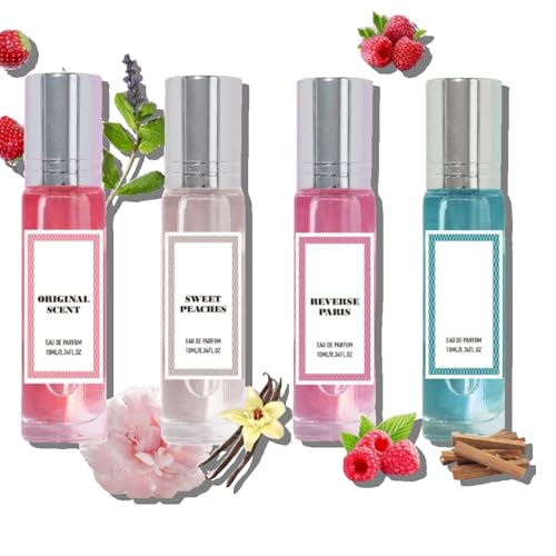 Pheromone Parfum Woman, 2025 Neu Pheromone Parfüm Set, Roll-On Pheromon Parfüm, Enhanced Scents Pheromone Parfume, Pheromiya Parfüm für Frauen, Geschenk für Sie (4 Stück-B) von vokkrv