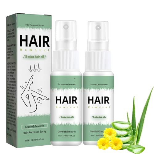 Sanftes Haarentferner Spray, Body Haarentfernungscreme Spray, Schnelle Haarentfernung Unter den Achseln, an den Armen, Beinen und in der Bikinizone, Enthaarungsspray für Frauen und Männer (2) von vokkrv