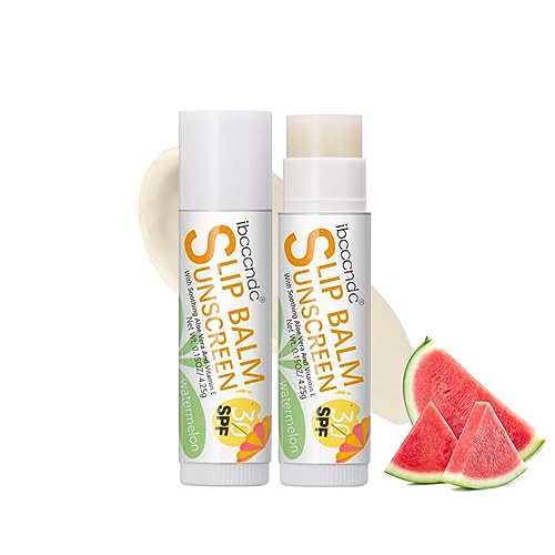Sunscreen Lip Balm - Sun Protect Lippenpflege LSF 30, Wasserfester Lippenpflegestift mit Sonnenschutz, Lippenpflege ohne Mineralöle 4,25 g (Wassermelone-2 Stöcke) von vokkrv