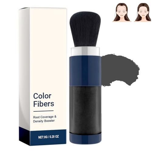 Supersize Color Fibers With Refill,Temporary Hair Color For Root Touchup With Hair Thickening Fibers,Volumen Puder Haare, Ansatzpuder,Haar Concealer zur Haarverdichtung für Frauen Männer (Schwarz) von vokkrv