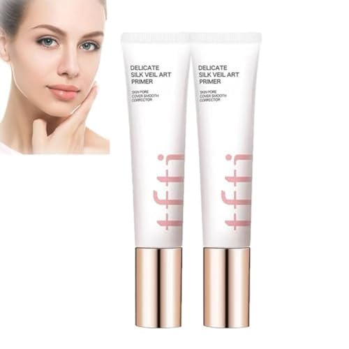 Tfits Delicate Silk Veil Art Primer, Tfit Primer Makeup, Skin Pore Cover Smooth Corrector, 35 g Primer for Face Before Makeup, Oil Control Invisible Pore Primer Concealer Lazy Tone Up Cream (2PC) von vokkrv