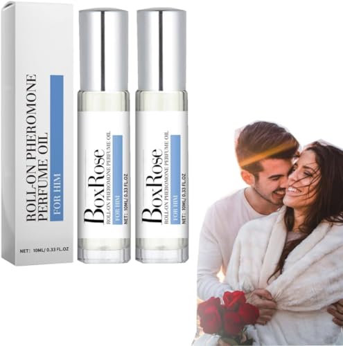 Valentine's Day Sale Pheromone Perfume Oil For Him, Box Rose Perfume Roll On For Men, Valentinstag-Sale-Box, Rosenpheromone-Parfümöl für Ihn, Tragbares Parfüm mit Langer Haltbarkeit (2PC) von vokkrv