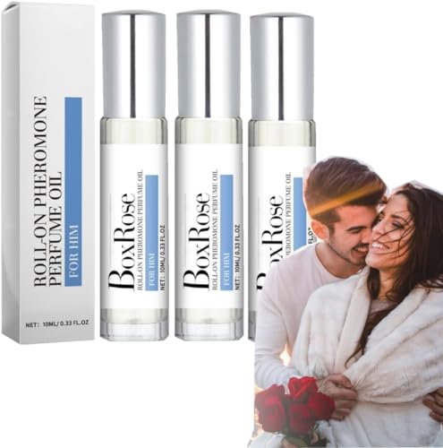 Valentine's Day Sale Pheromone Perfume Oil For Him, Box Rose Perfume Roll On For Men, Valentinstag-Sale-Box, Rosenpheromone-Parfümöl für Ihn, Tragbares Parfüm mit Langer Haltbarkeit (3PC) von vokkrv