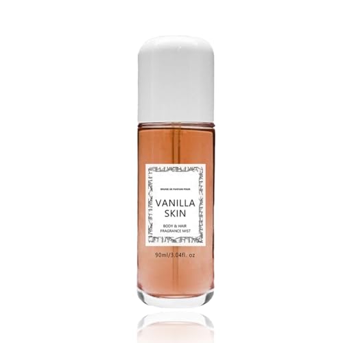 Vanilla Skin Vanille Parfüm - Vanilleextrakt Körper- Und Haarduftnebel, Vanille Haar & Körper Parfümspray, 90 ml Reisegröße Lang Anhaltender Parfümspray Für Dating-Reisen (Vanille Parfüm) von vokkrv
