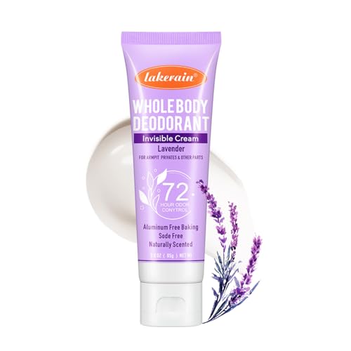 Whole Body Deodorant, Deodorant for Women Girls, Deo für Nach Sport, Unterarmgeruchsdeodorant für lang anhaltende Retention, Schweißentfernung, Geruchskontrolle, für Empfindliche Haut (Lavender) von vokkrv