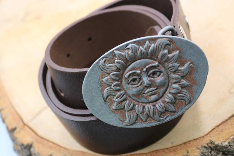 Zamak Sun Gürtelschnalle, Boho Leder Craft Hardware | 40 Mm von volcanoSupplies