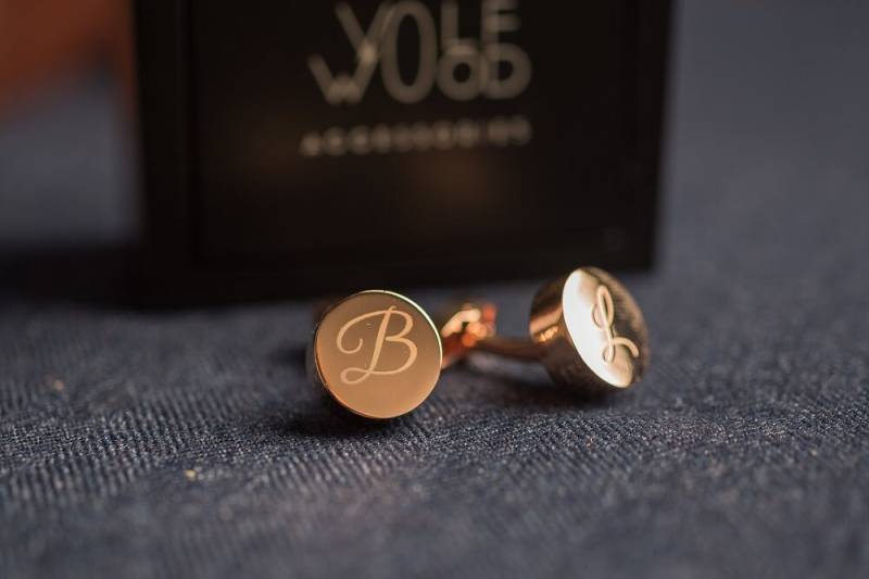 Metall Gravierte Buchstabe Rose Gold Manschettenknöpfe, Vintage Steampunk Handgemachte Retro Tolles Geschenk Manschettenknopf, Für Männer von volfwood