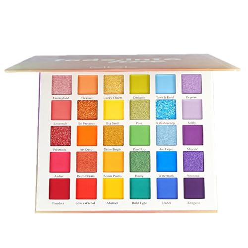 Lidschatten Palette,Lidschattenpalette mit 30 Farbtönen,Lidschattenpalette Bunt,Schimmernde Lidschattenpalette Matte und glitzernde Lidschatten Paletten,Rainbow Color Board Lidschatten Palette von volumoon